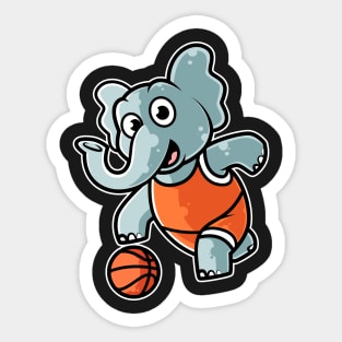 Elephant Basketball Game Day Funny Team Sports B-ball print Sticker